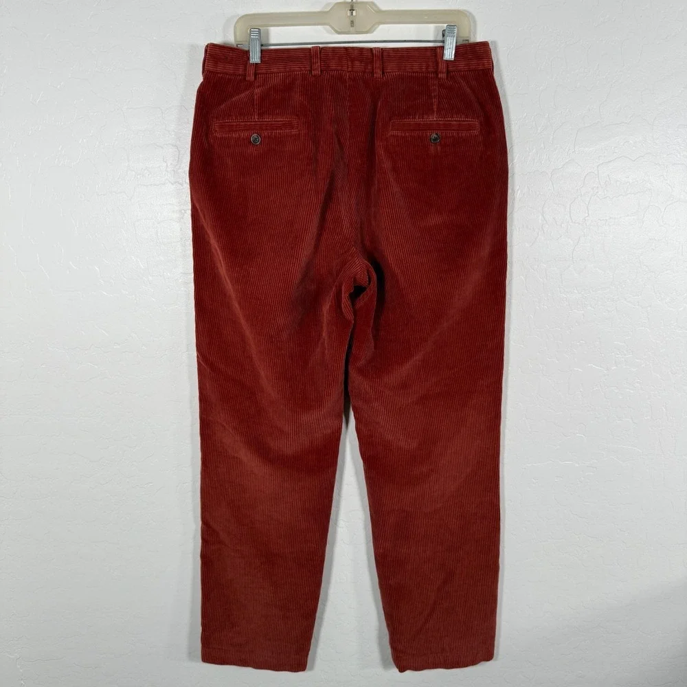 Brooks Brothers Pants Mens 34x32 Red‎ Corduroy Clark Chino Cotton Casual